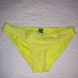 NEON yellow polka dot bikini bottom